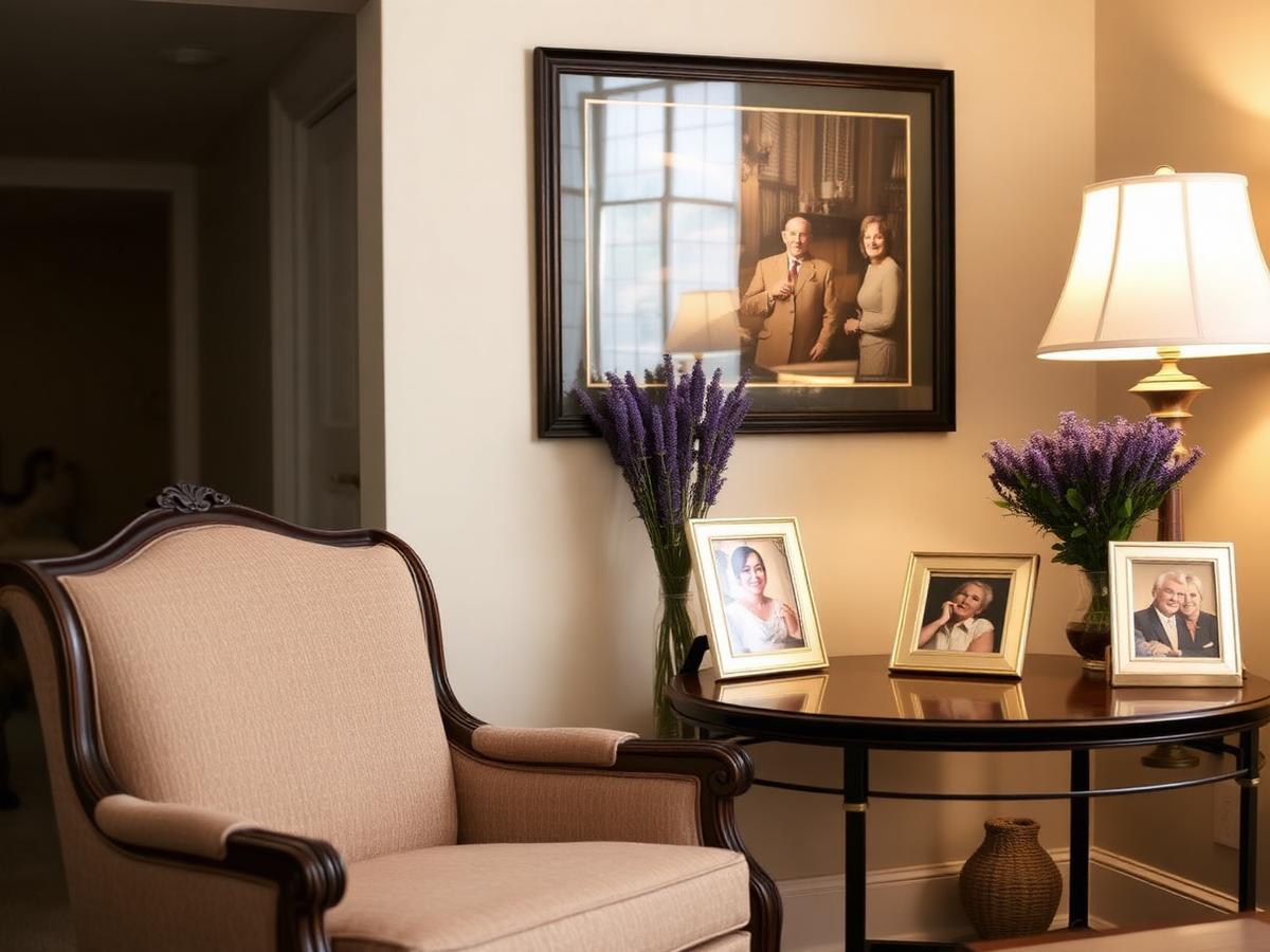 Welcoming senior living apartment with heirloom furniture
